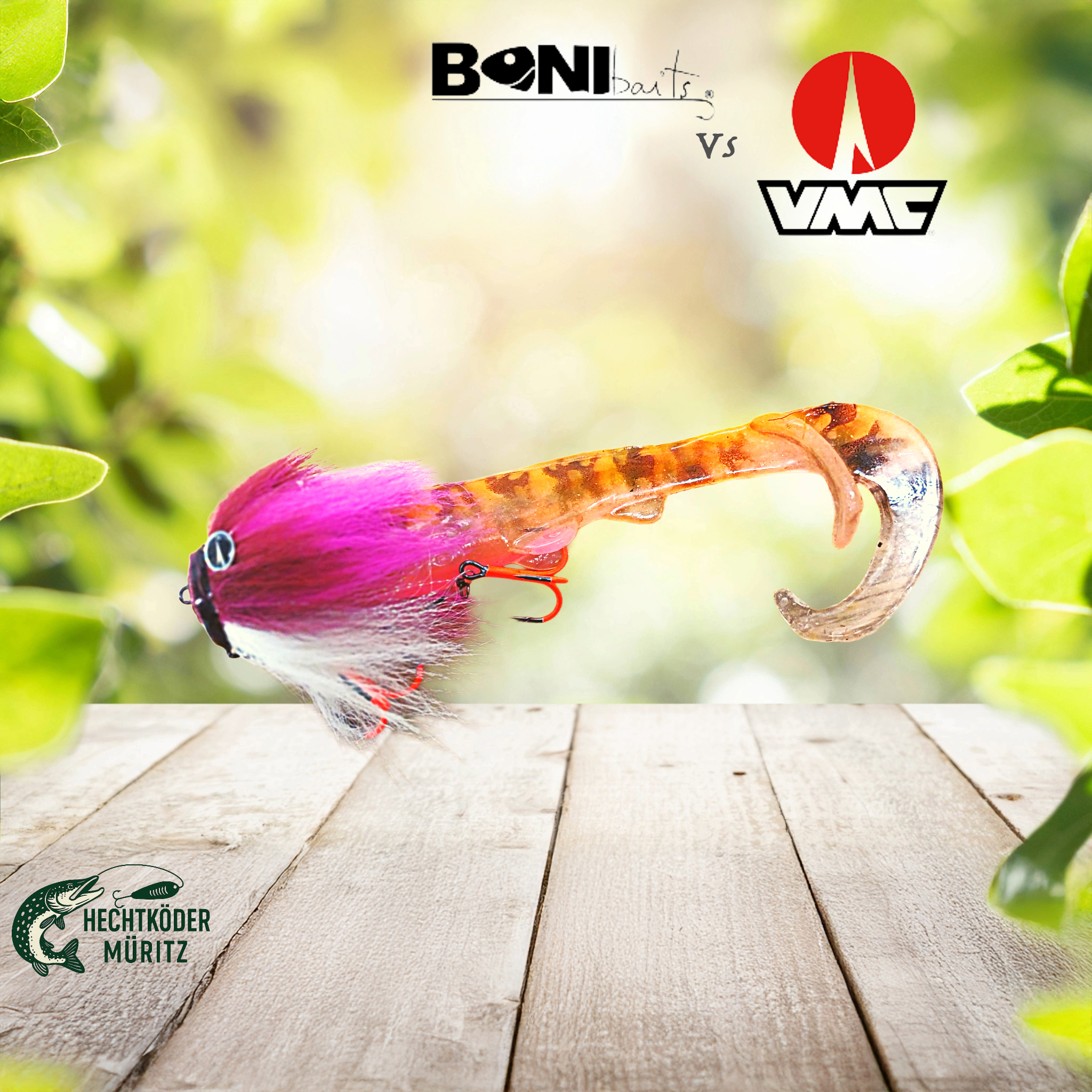 Mustache Pink 40gr + BoniBait 28cm komplett montiert
