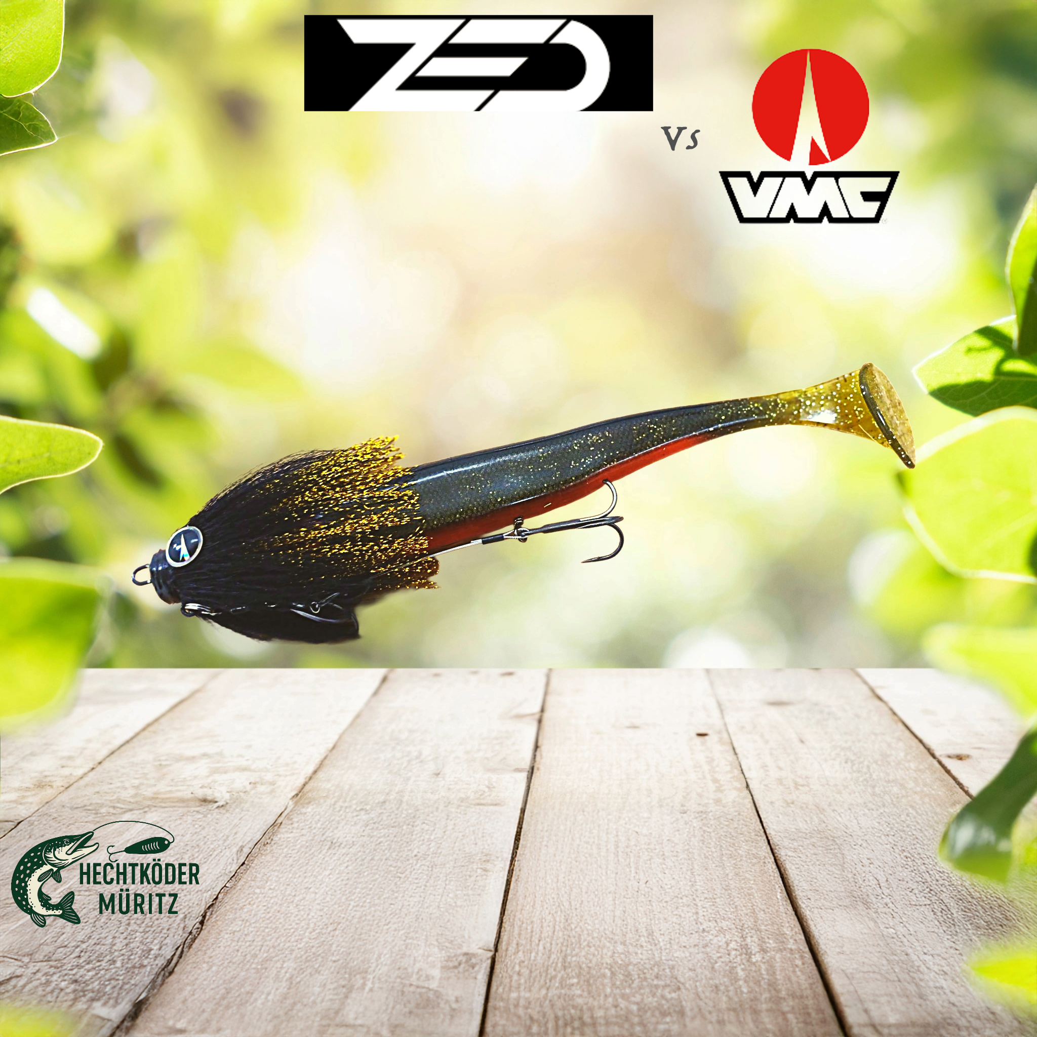 VMC Mustache 20gr Black Widow + ZoccaBait Dark Perch 20cm